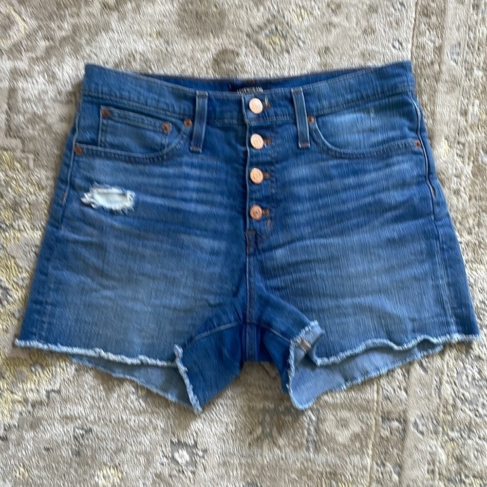 J. Crew High Rise Button Front JeanShort - Picture 3 of 13